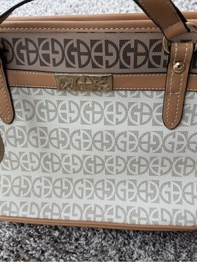 Designer-Style Beige and Tan Tote Bag